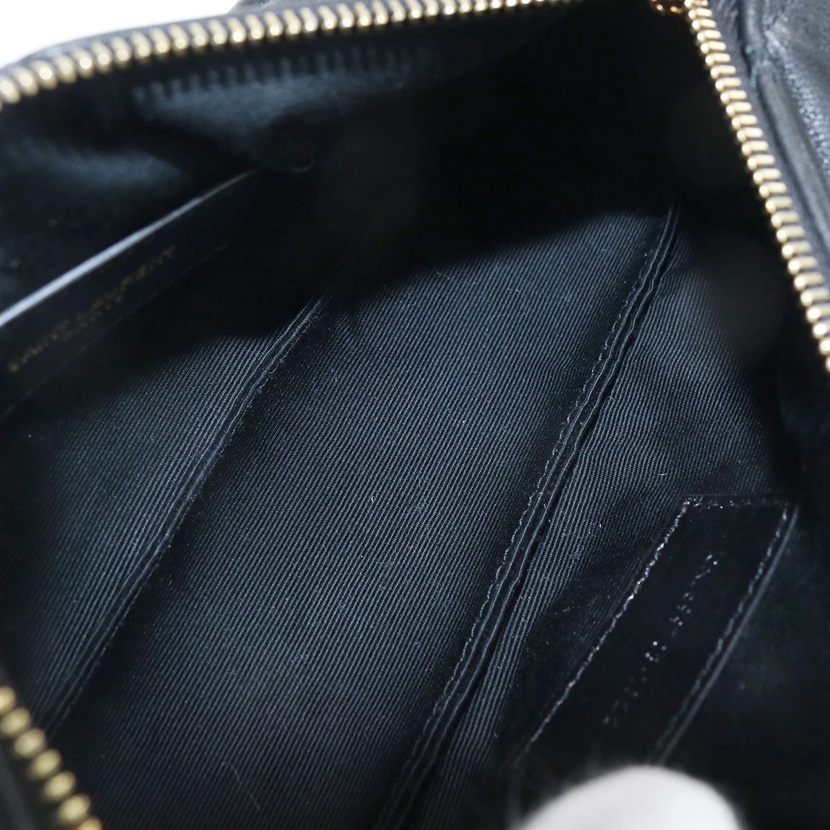 Saint Laurent Black Lambskin Leather Mini Sade Tube Bag