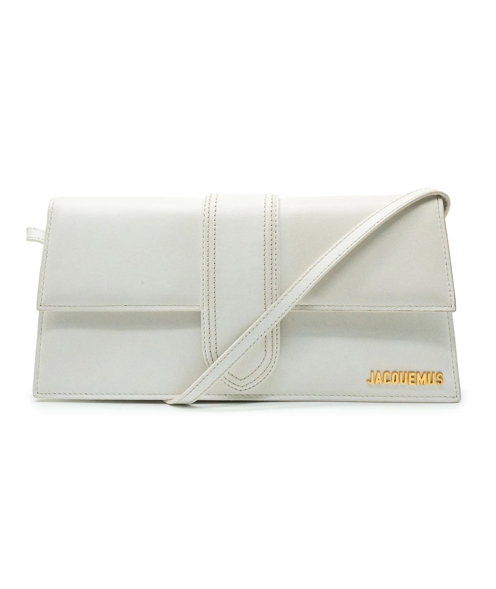 Jacquemus White Leather Le Bambino Long Shoulder Bag