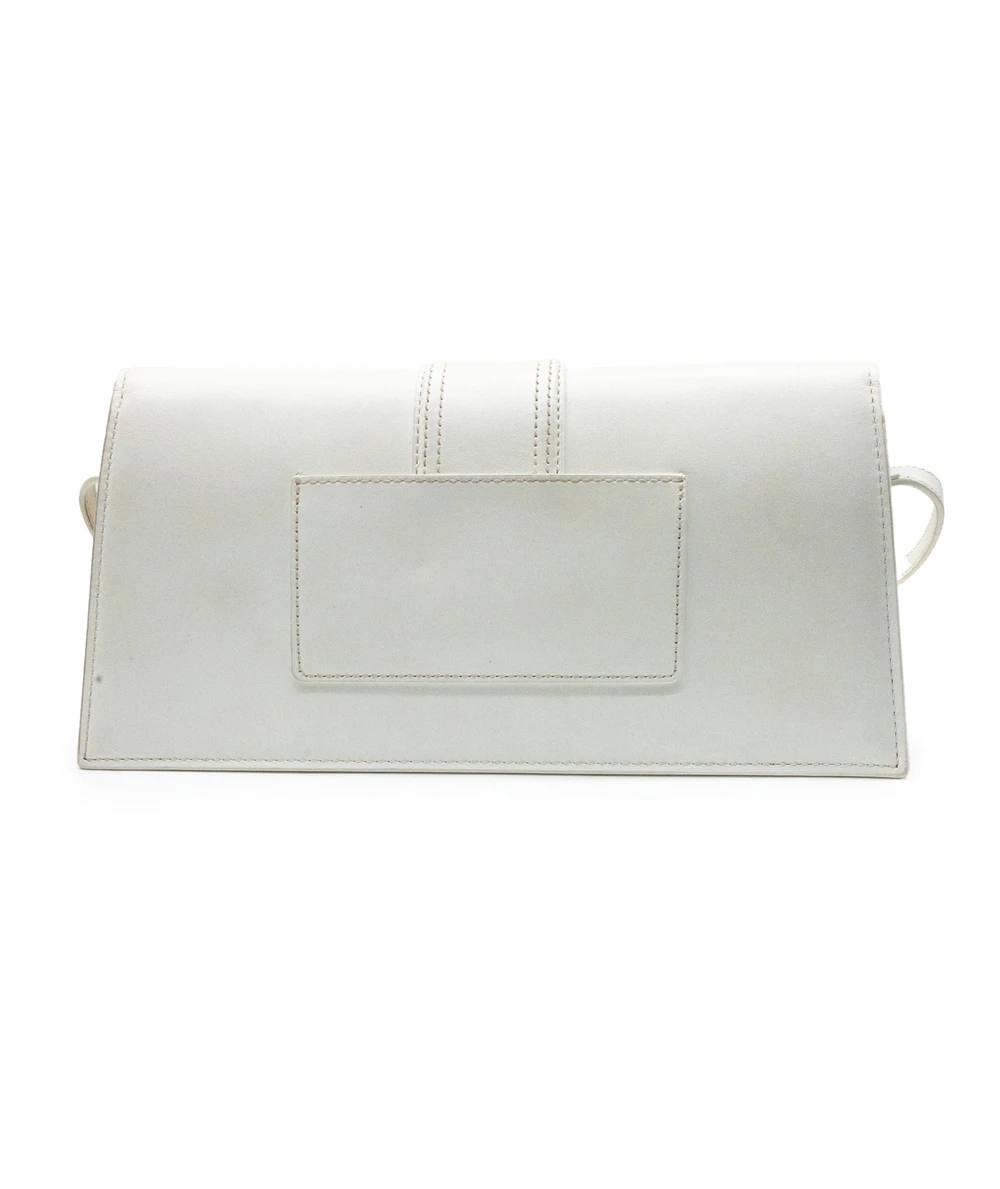 Jacquemus White Leather Le Bambino Long Shoulder Bag