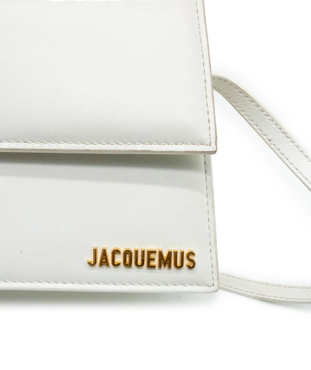 Jacquemus White Leather Le Bambino Long Shoulder Bag