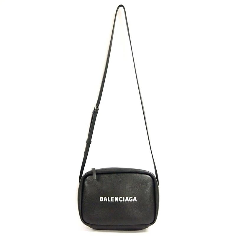 Balenciaga Size S Black Calfskin Leather logo Everyday Camera Bag