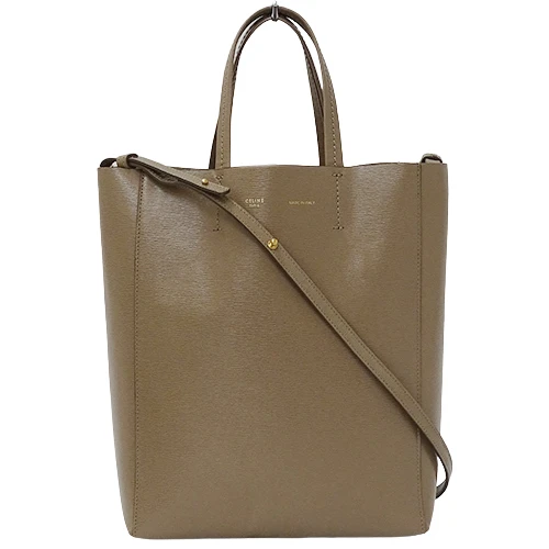 Celine Beige Grained Leather Small Vertical Cabas Tote Bag