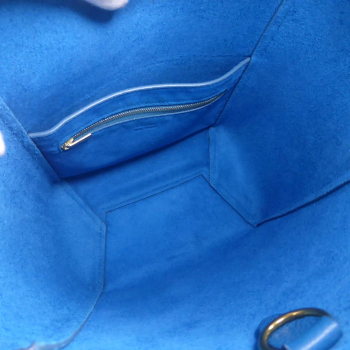 Celine Teel Blue Leather Small Sangle Bucket Bag