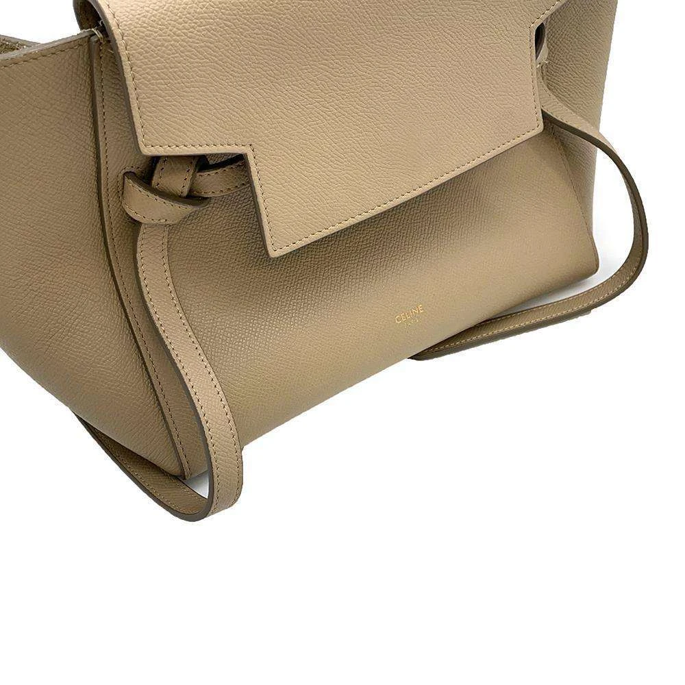 Celine Beige Leather Micro Belt Bag