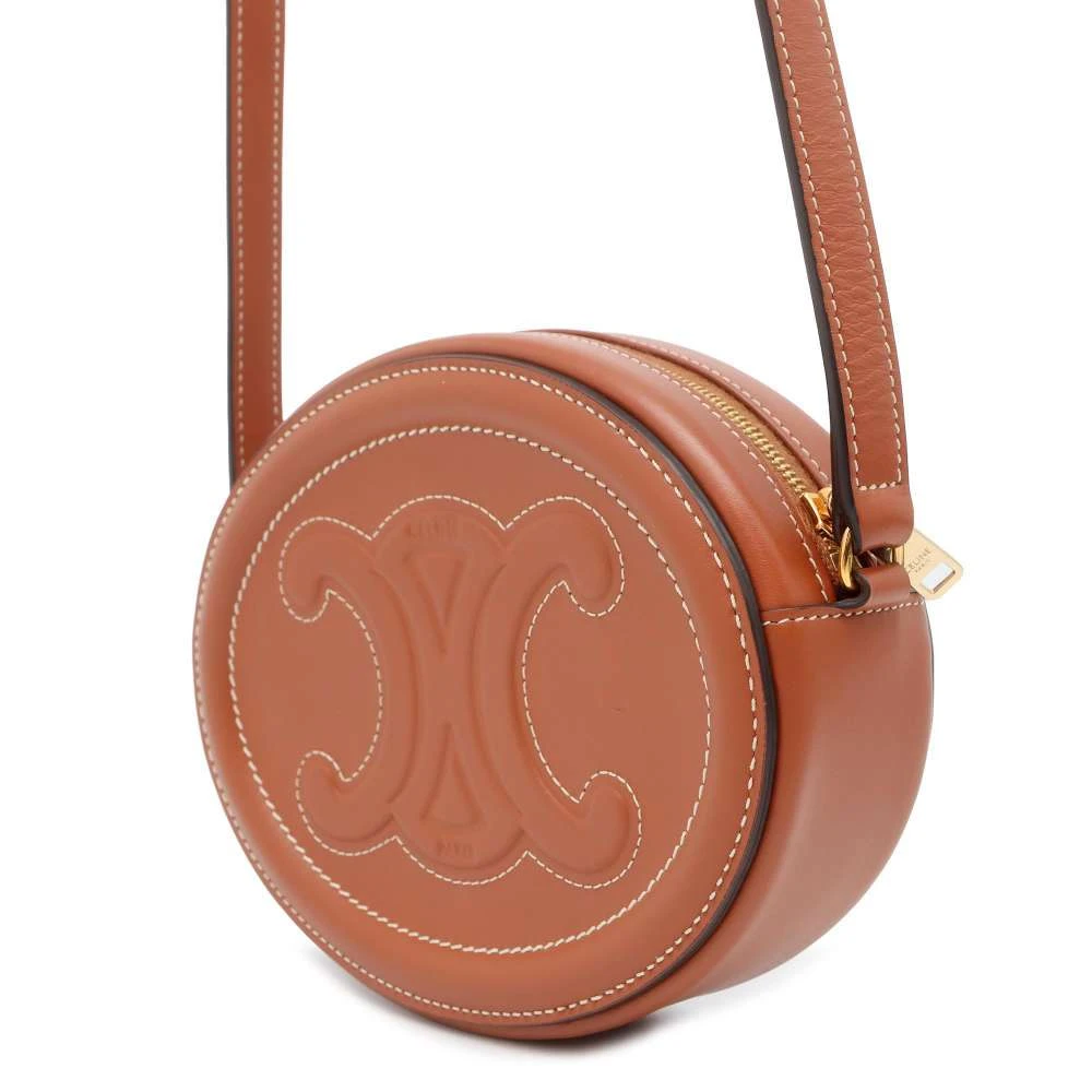 Celine Brown Leather Oval Pulse Crossbody Bag