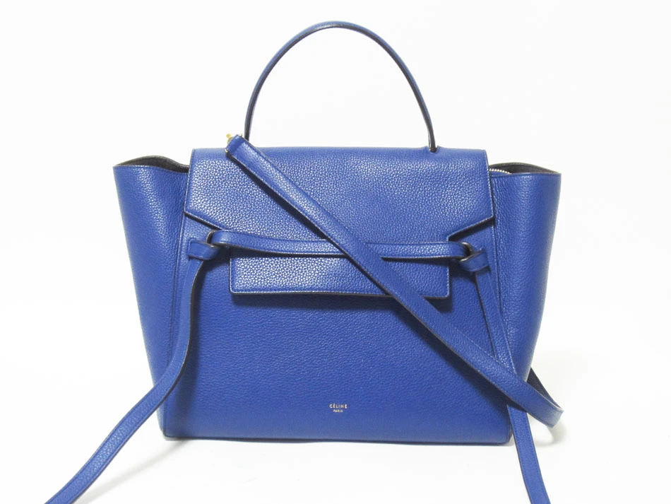 Celine Blue Leather Mini Belt Top Handle Bag