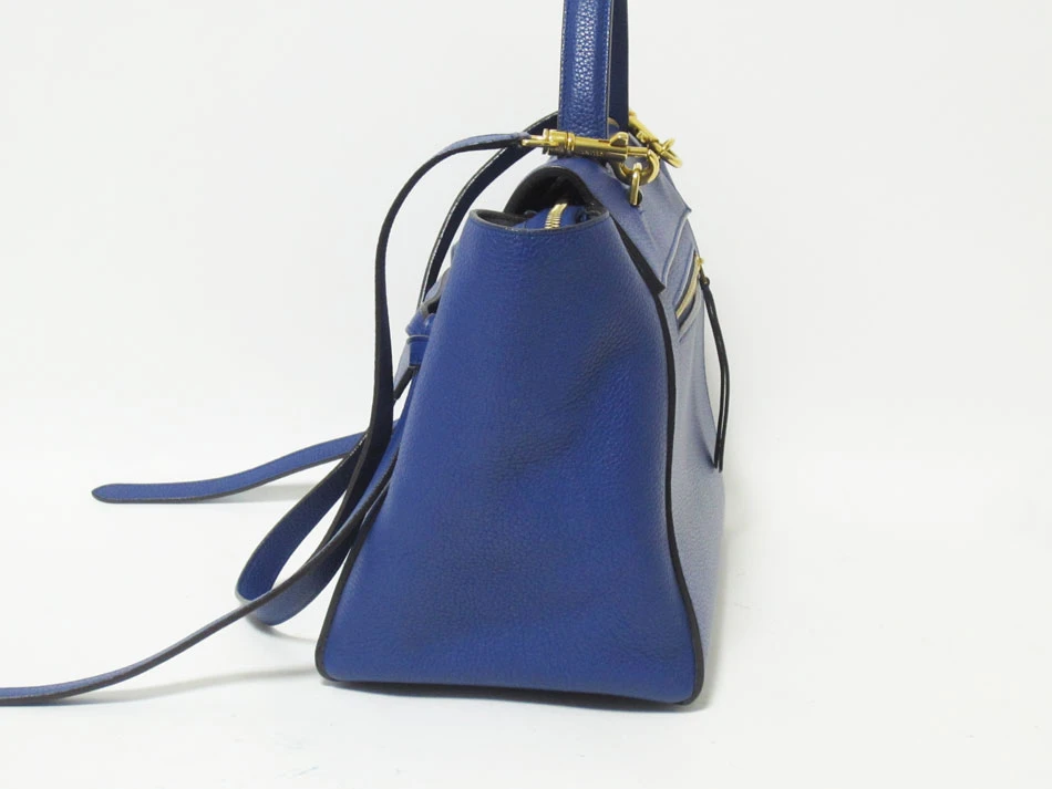 Celine Blue Leather Mini Belt Top Handle Bag