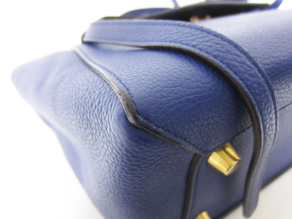 Celine Blue Leather Mini Belt Top Handle Bag