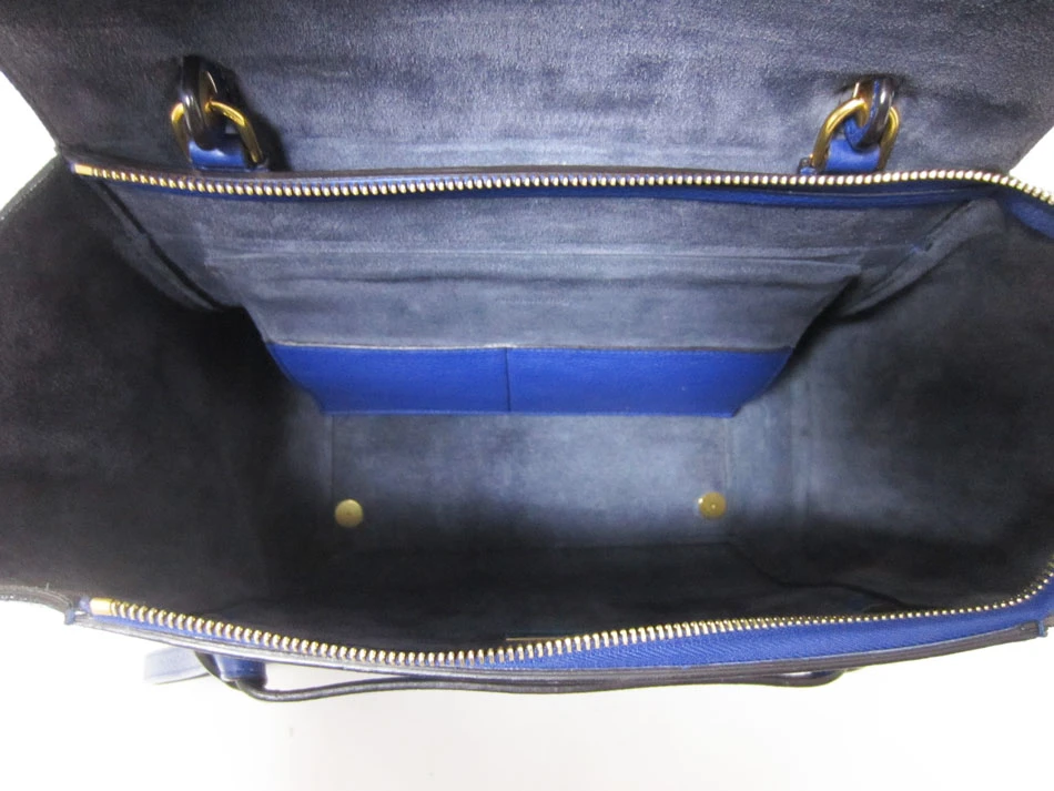 Celine Blue Leather Mini Belt Top Handle Bag