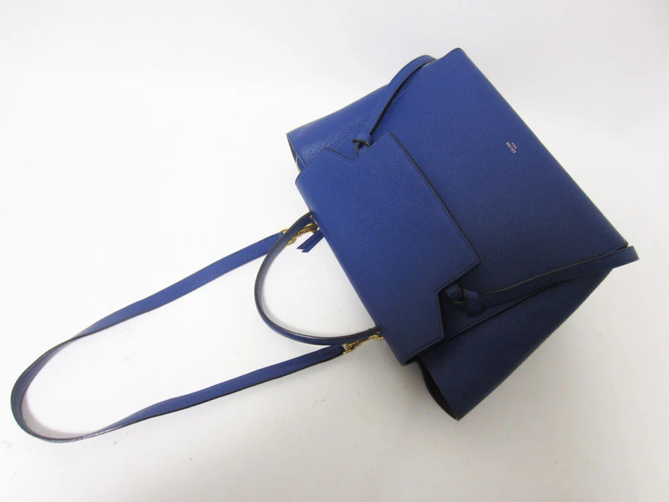 Celine Blue Leather Mini Belt Top Handle Bag