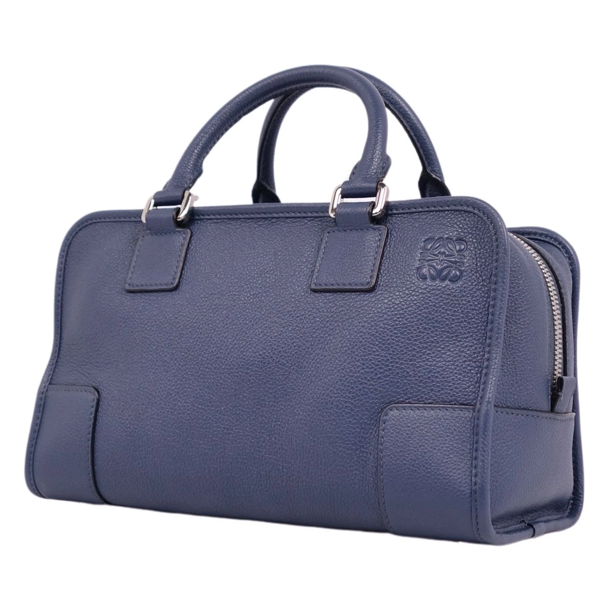 Loewe Navy Blue Anagram Leather Amazona 28 Bag