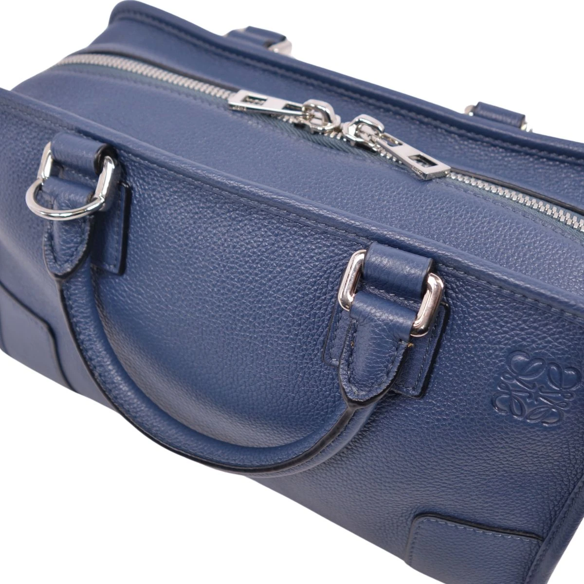 Loewe Navy Blue Anagram Leather Amazona 28 Bag