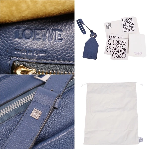 Loewe Navy Blue Anagram Leather Amazona 28 Bag