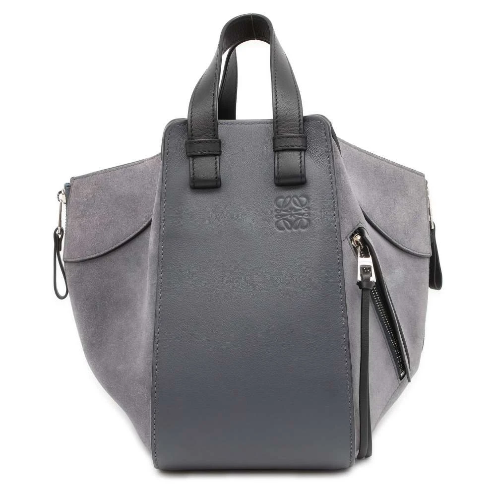 Loewe Grey Leather and Suede Small Hammock Tote Bag