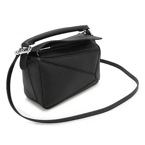 Loewe Black Leather Mini Puzzle Shoulder Bag