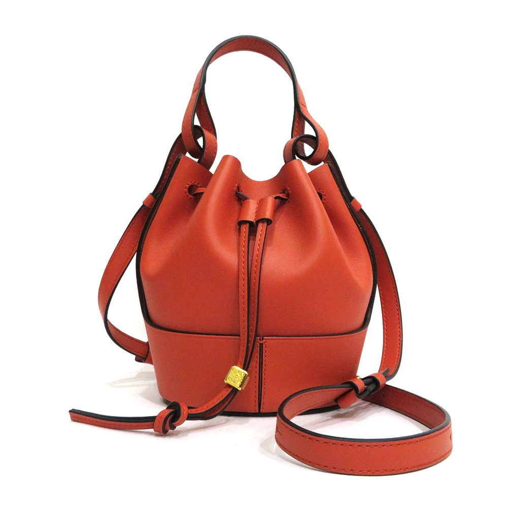 Loewe Vermillion Napa Calf Leather Mini Balloon Drawstring Bag