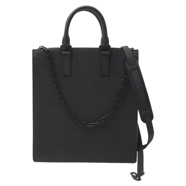 Louis Vuitton Black Monogram Taurillon Sac Plat Tote Bag