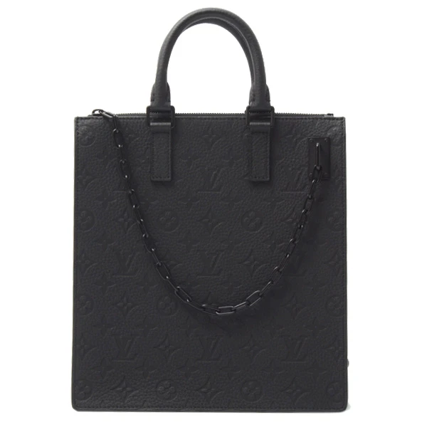 Louis Vuitton Black Monogram Taurillon Sac Plat Tote Bag