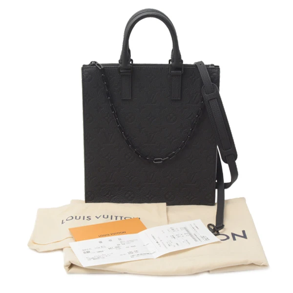 Louis Vuitton Black Monogram Taurillon Sac Plat Tote Bag