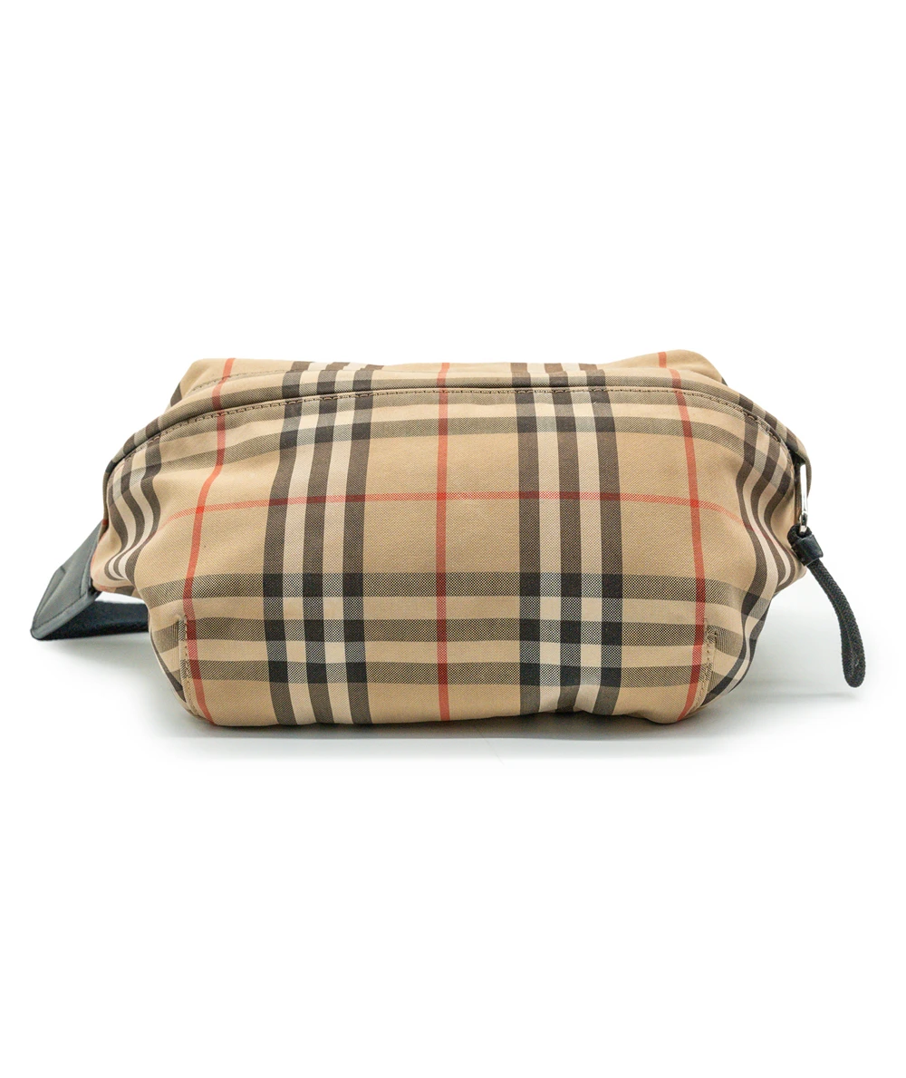 Burberry Beige/Black Vintage Check Fabric and Leather Sonny Bum Bag