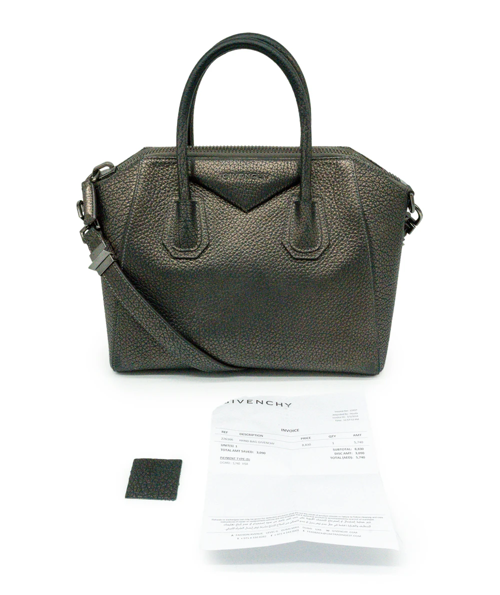 Givenchy Metallic Grained Leather Medium Antigona Satchel