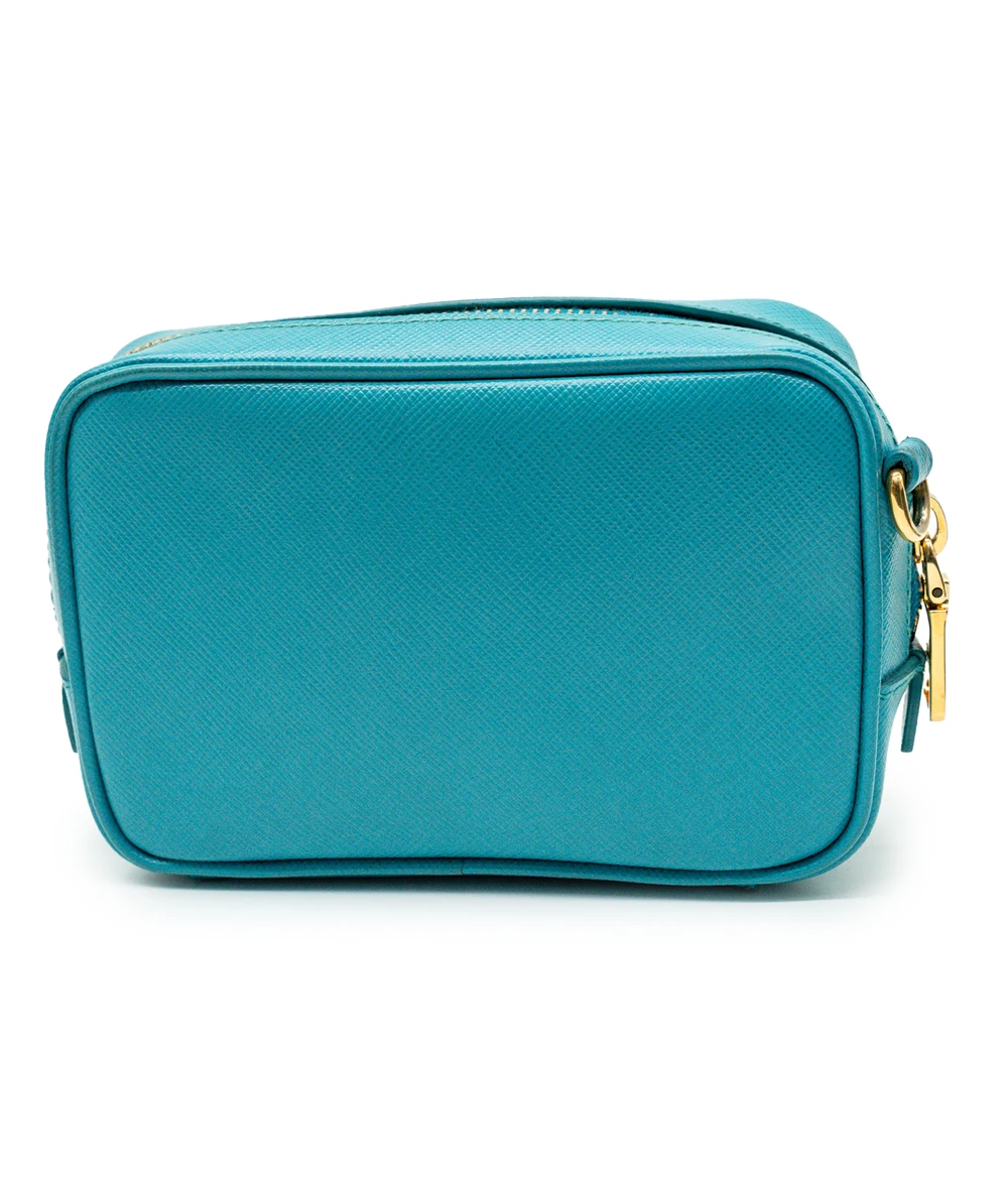 Prada Teal Saffiano Leather Crossbody Bag