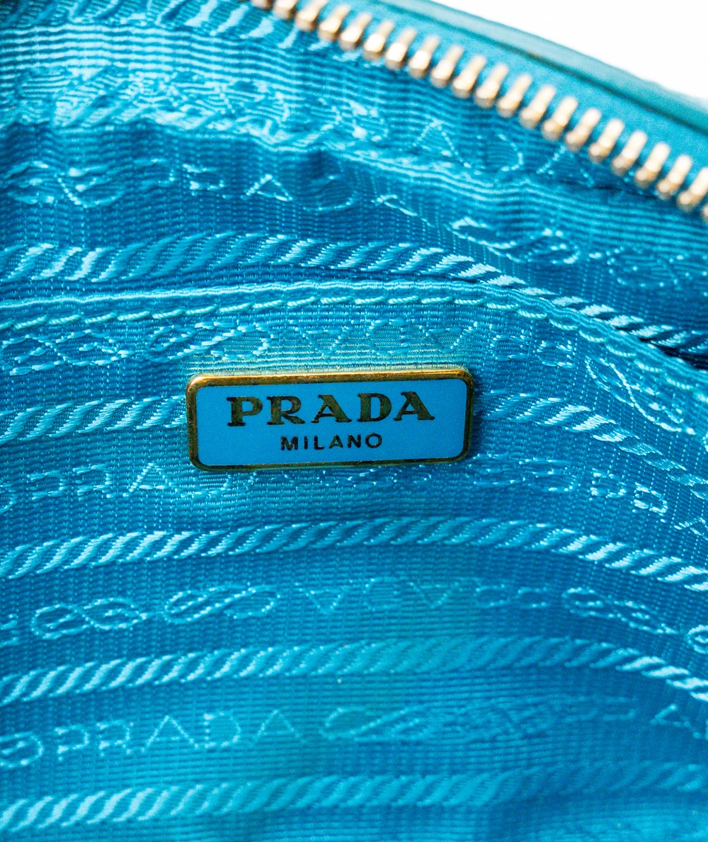 Prada Teal Saffiano Leather Crossbody Bag