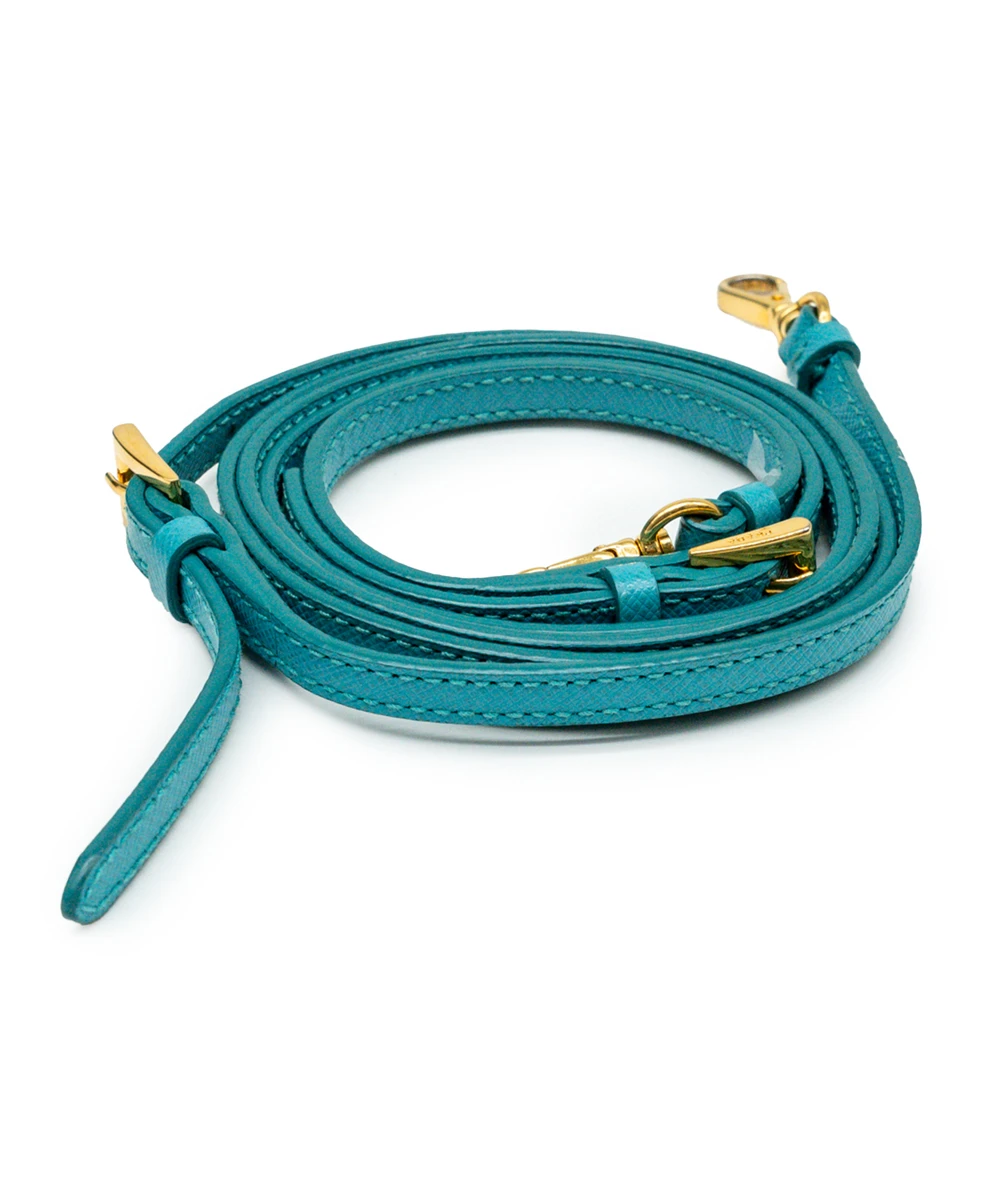 Prada Teal Saffiano Leather Crossbody Bag