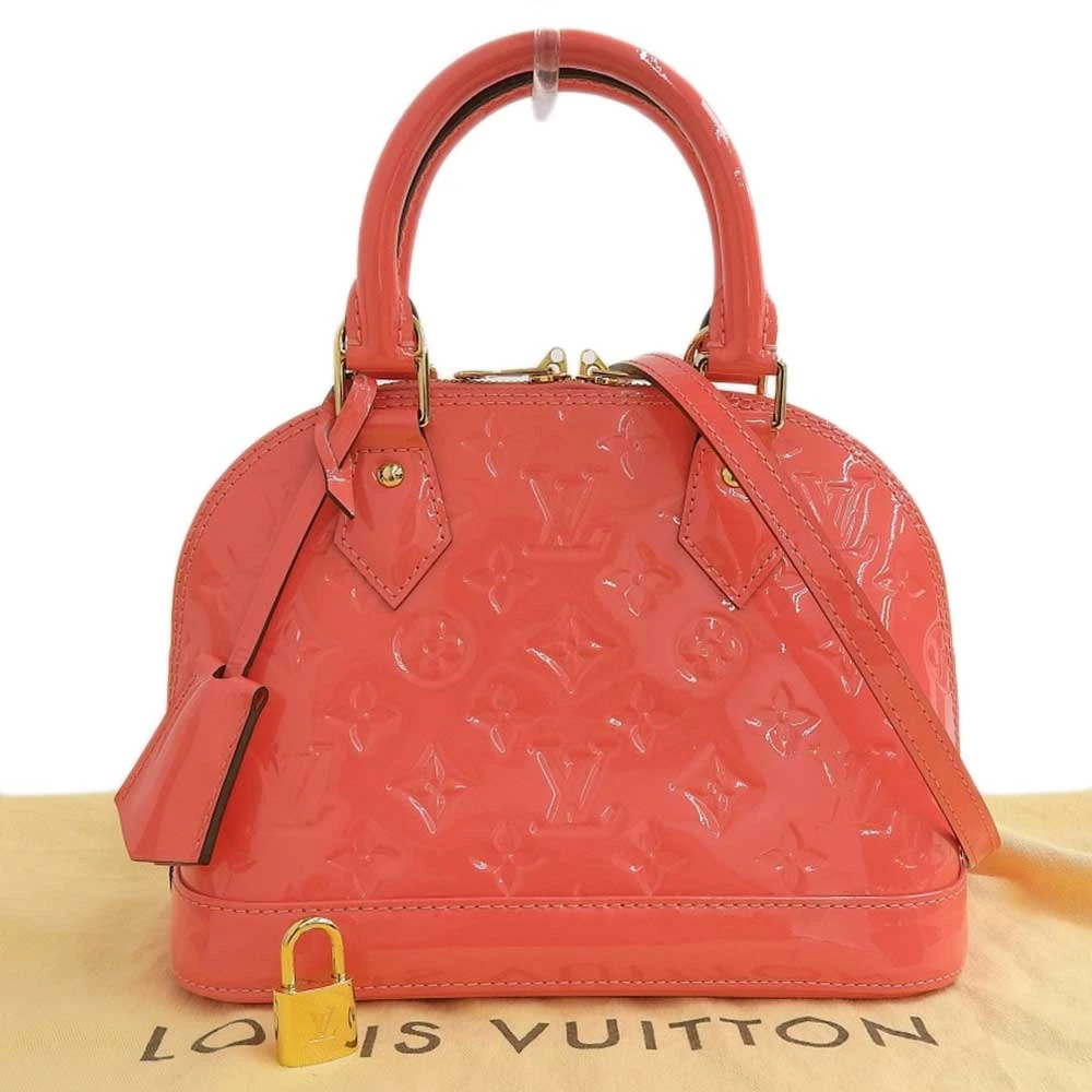 Louis Vuitton Rose Litchi Monogram Vernis Alma BB Bag