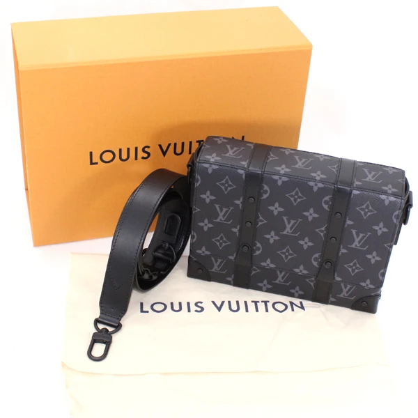 Louis Vuitton Black Monogram Eclipse Trunk Messenger PM Shoulder Bag