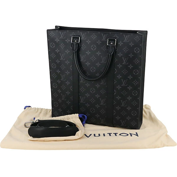 Louis Vuitton Black Monogram Eclipse Canvas Sac Plat Tote Bag