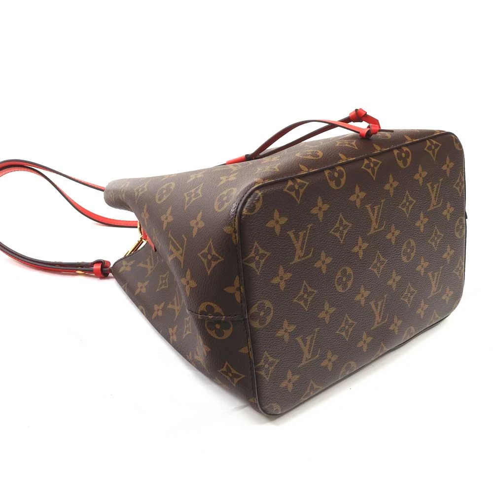 Louis Vuitton Red/Brown NeoNoe Handbag Monogram Canvas MM Bucket Bag