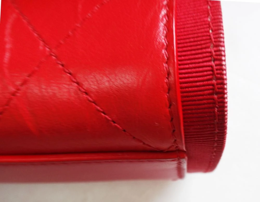 Chanel Red CC Quilted Grosgrain -Trimmed Bag