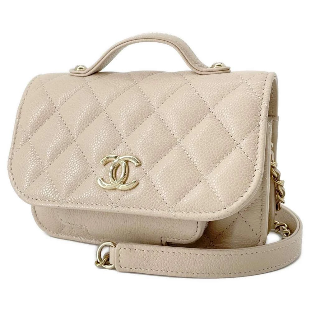 Chanel Beige Caviar Leather Business Affinity Flap Bag