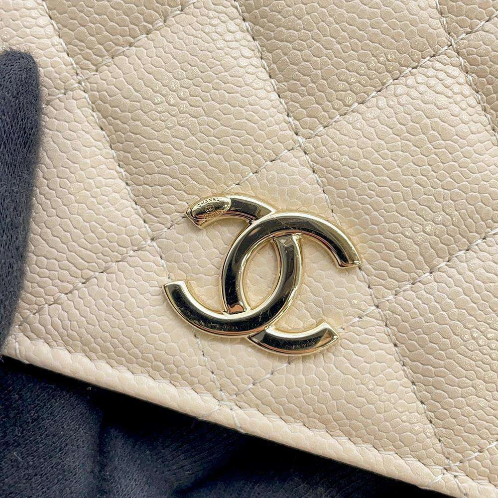 Chanel Beige Caviar Leather Business Affinity Flap Bag