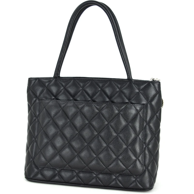 Chanel Black Caviar Medallion Tote Bag