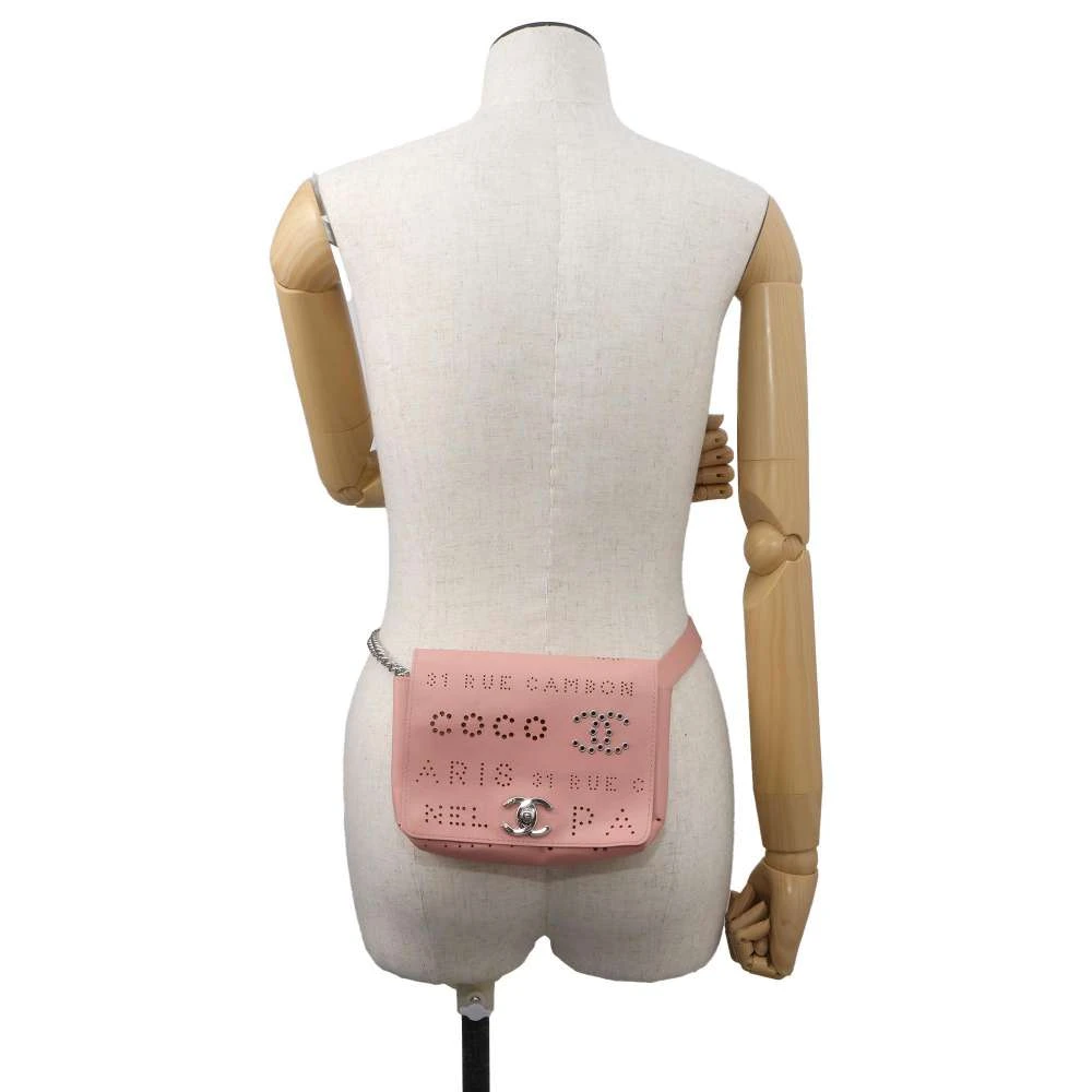 Chanel Pink Leather Eyelet Waist Bag