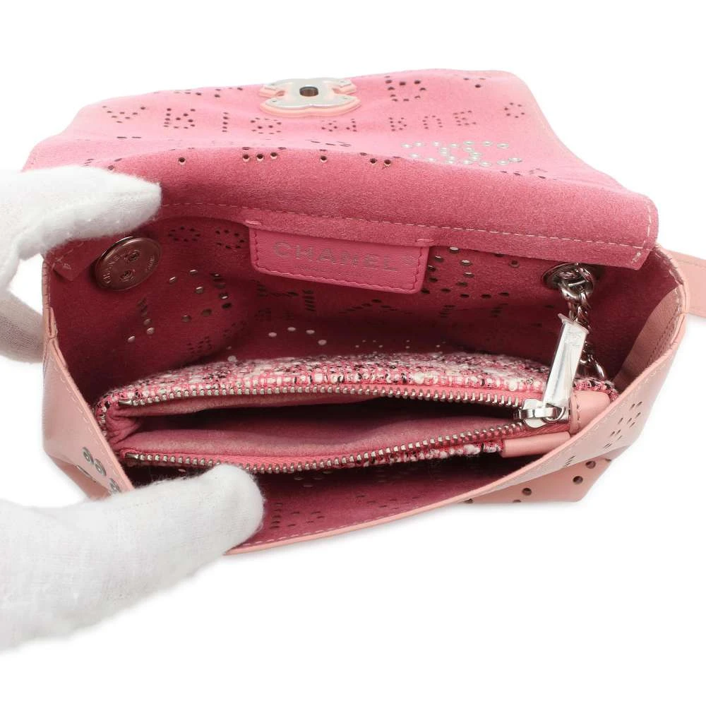 Chanel Pink Leather Eyelet Waist Bag