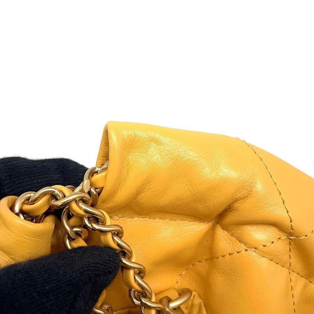 Chanel Yellow Quilted Leather Mini 22 Chain Bag