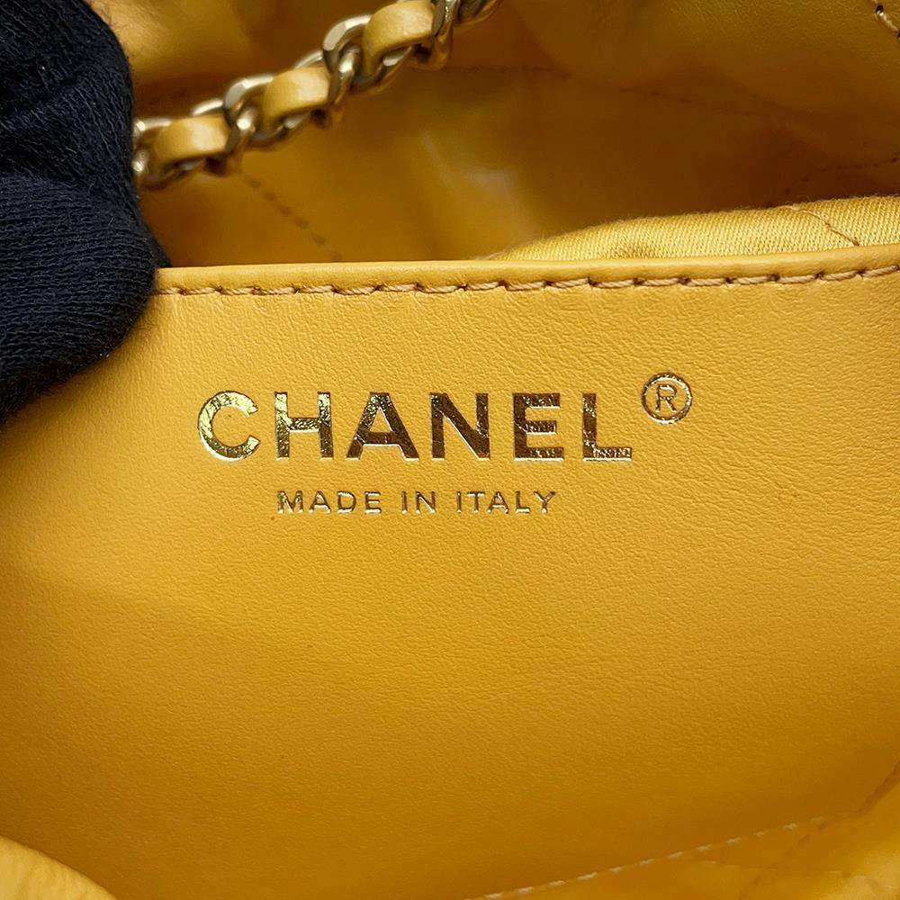 Chanel Yellow Quilted Leather Mini 22 Chain Bag