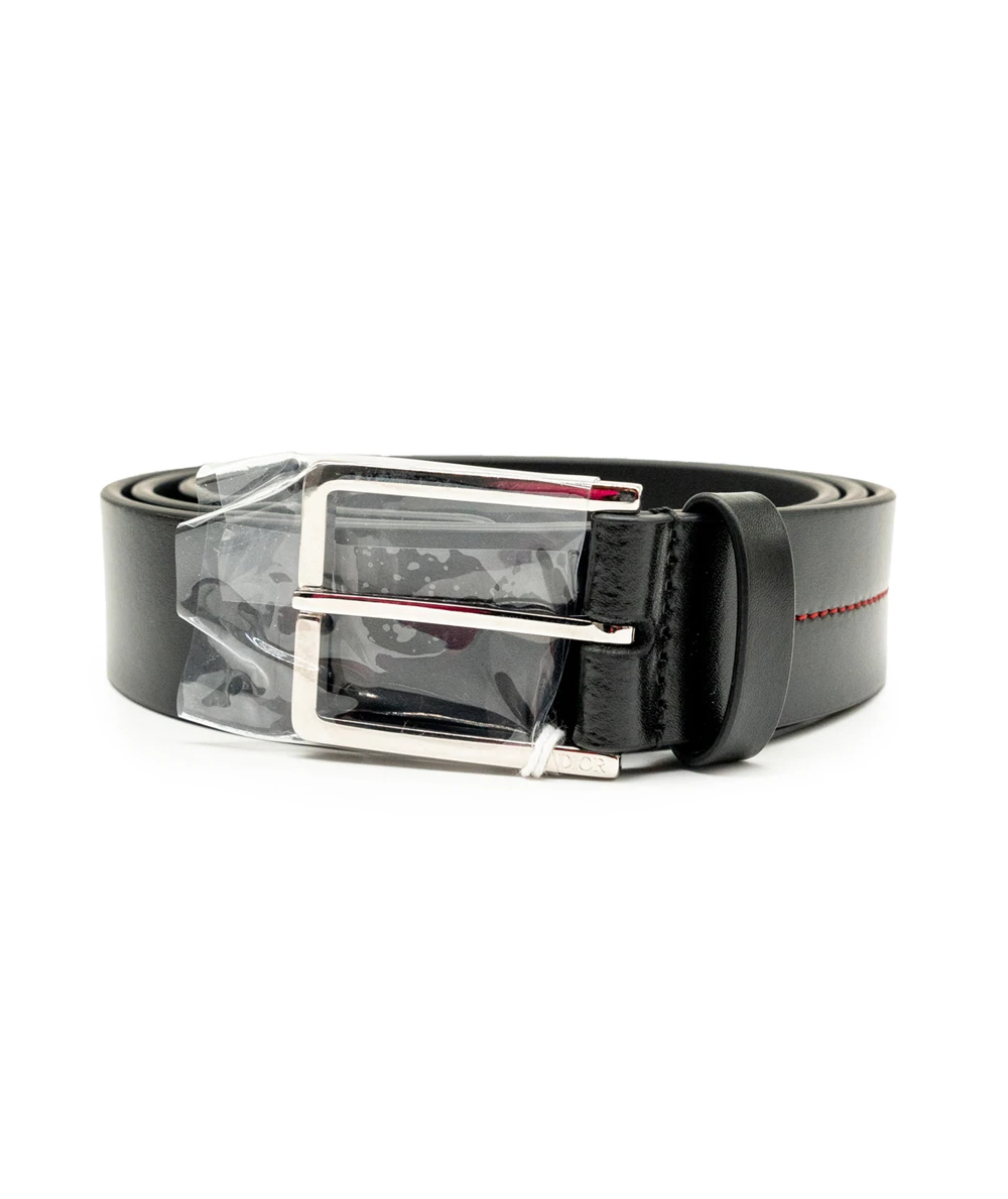 Dior Black Leather Buckle Belt 95CM