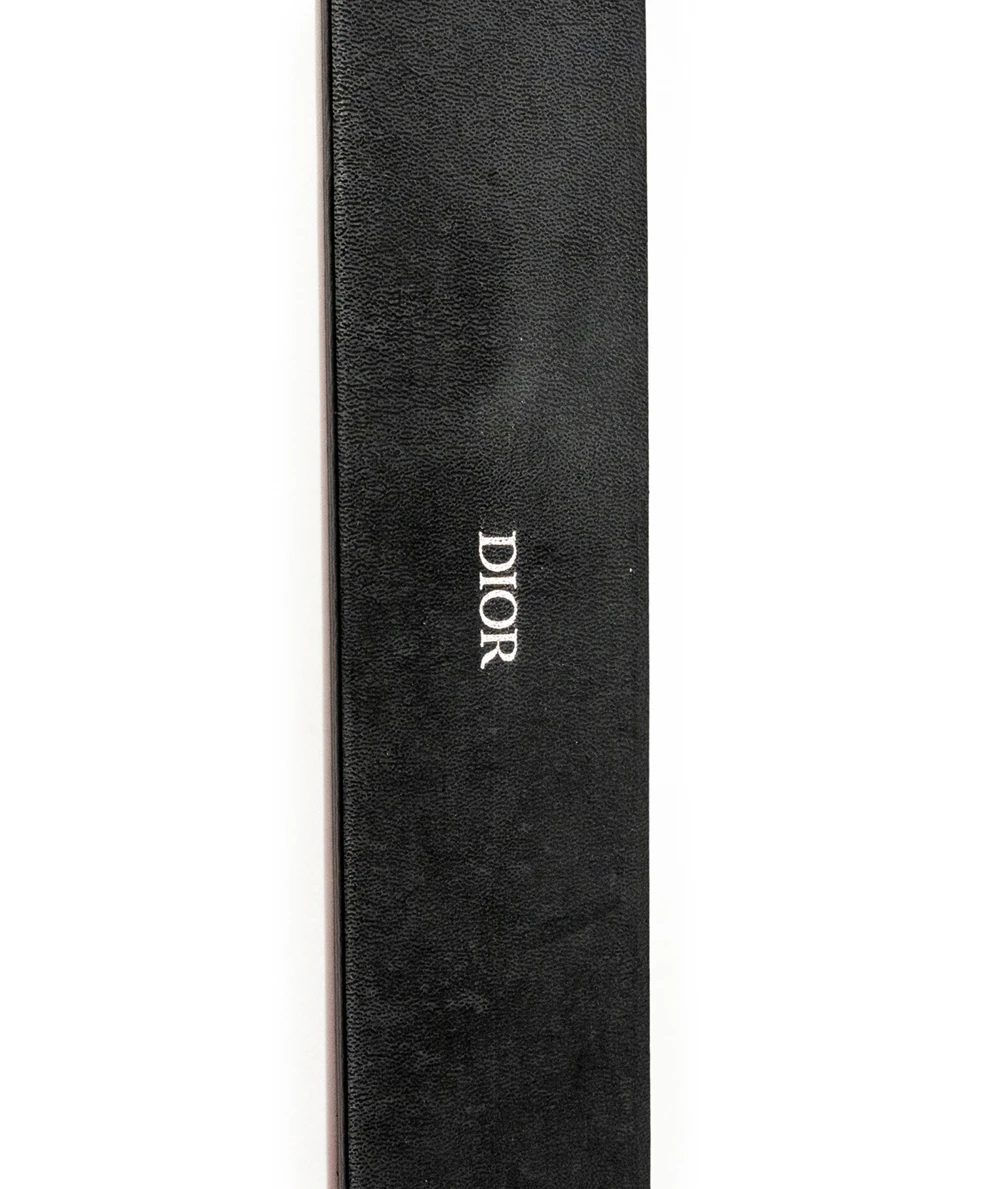 Dior Black Leather Buckle Belt 95CM