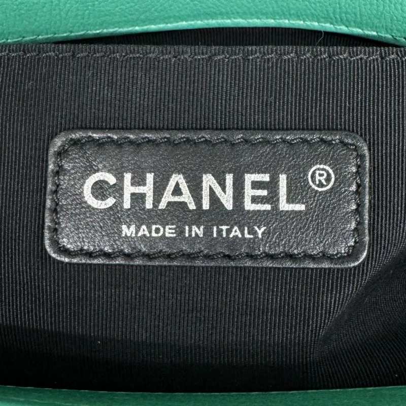 Chanel Green Caviar Leather Small Boy Bag