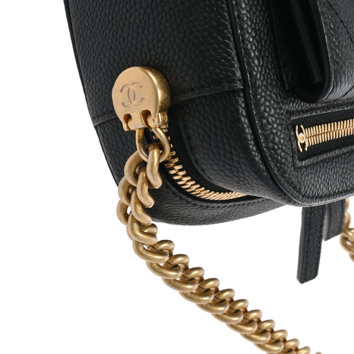 Chanel Black Caviar Leather Chain Shoulder Bag