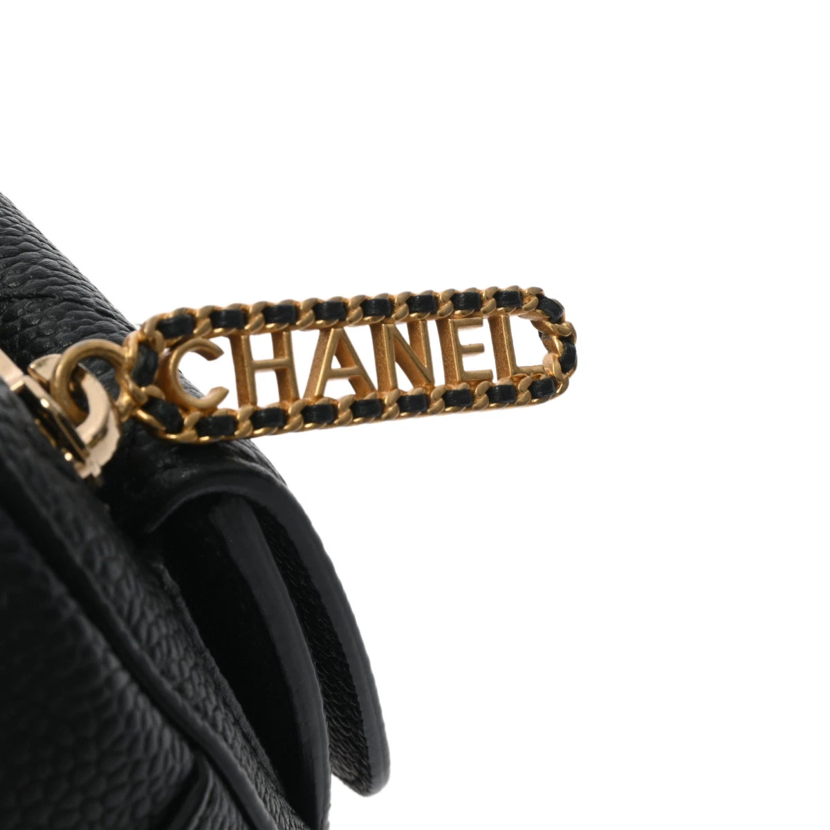 Chanel Black Caviar Leather Chain Shoulder Bag