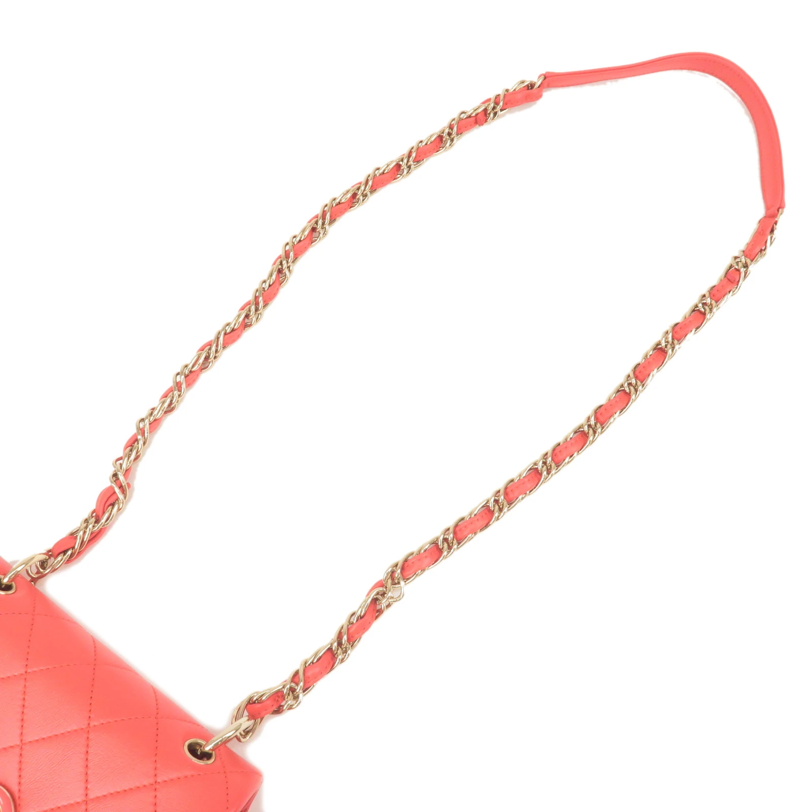 Chanel Mini Pink Matlasse Lambskin Diagonal Chain Shoulder Bag