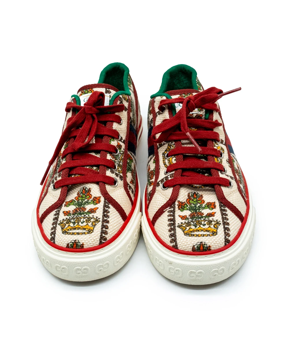 Gucci Size 46 Tennis 1977 Crown Print Men's Sneakers