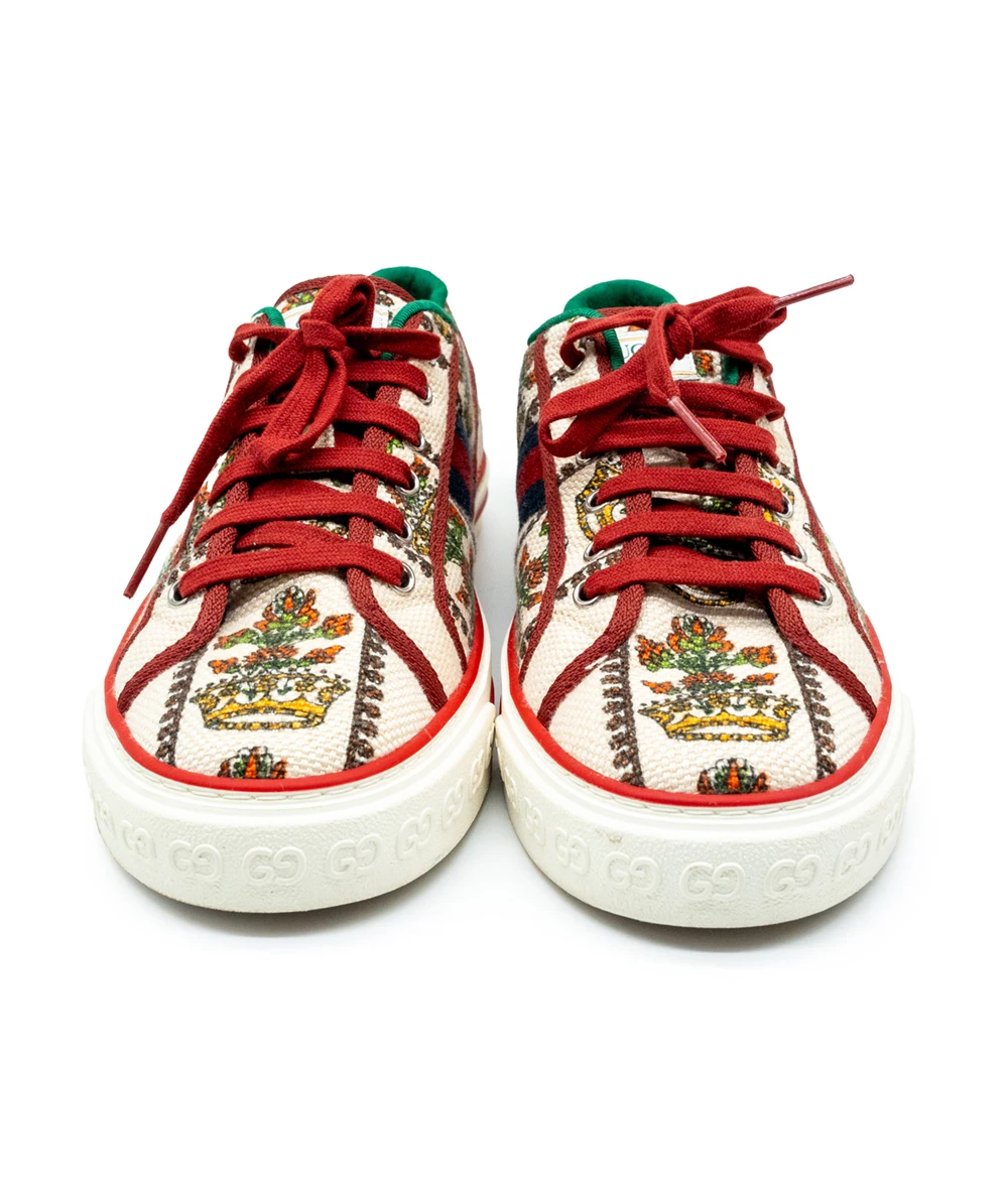 Gucci Size 46 Tennis 1977 Crown Print Men's Sneakers