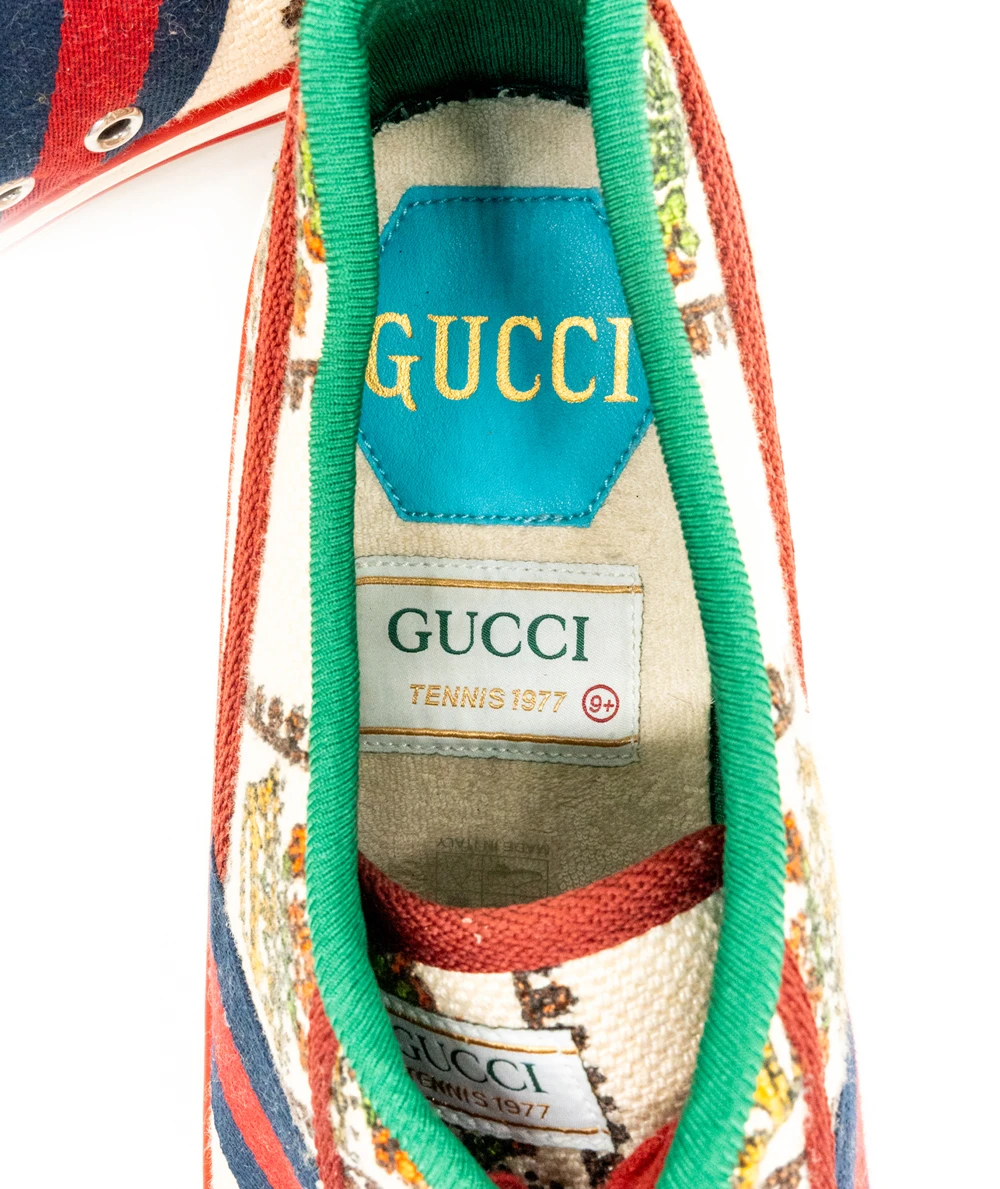 Gucci Size 46 Tennis 1977 Crown Print Men's Sneakers