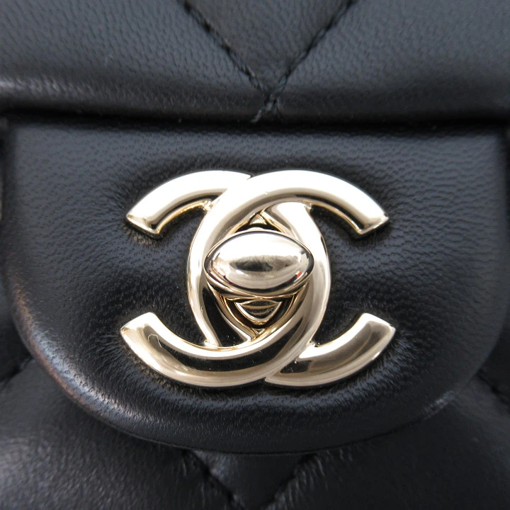 Chanel Black Lambskin Quilted Mini My Precious Pearls Chain Shoulder Bag